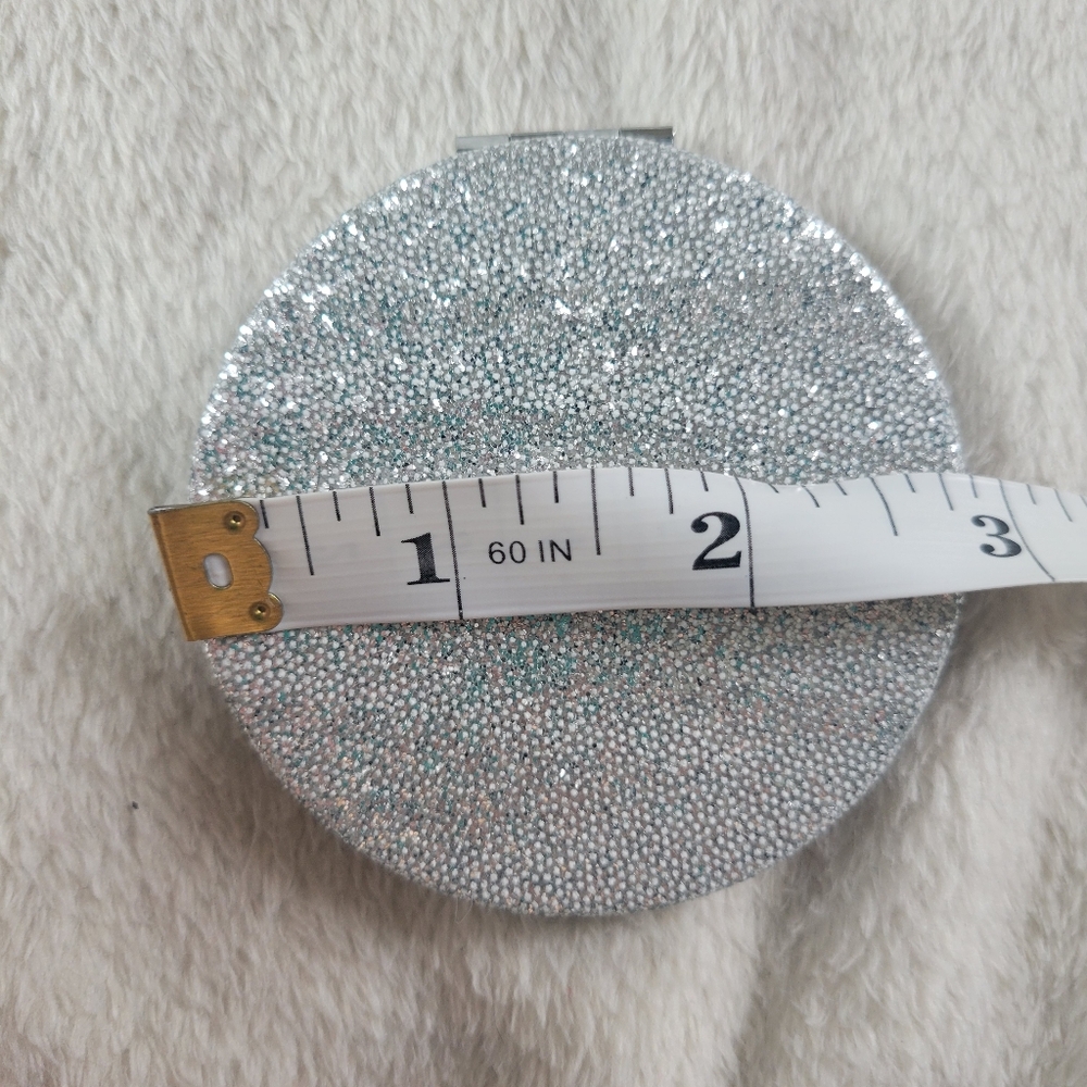 NWOT Silver Glittery Double Compact Pocket Mirror (OS) - Picture 4 of 8